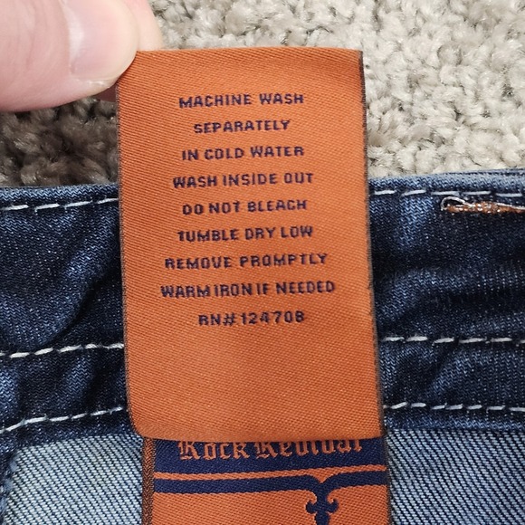 Rock Revival Nancy Boot Cut Mid Rise Jeans Womens 28 Denim Distressed 32x32 - Picture 13 of 13